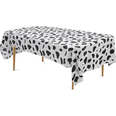 Lot de 2 nappes décoratives à motif vache, en polyester et coton A