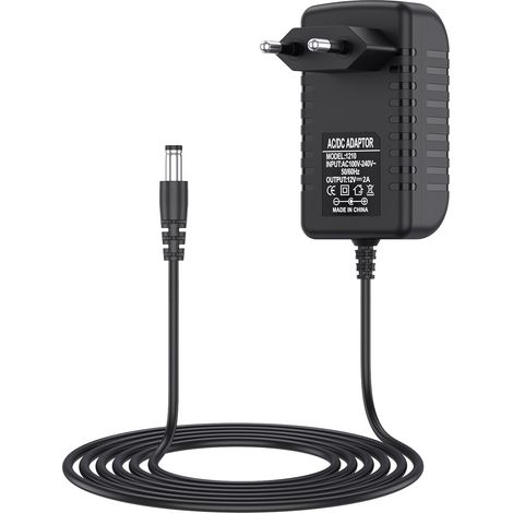 Adaptateur Secteur 12V 2A Alimentation Adaptateur Universel 100-240V, Transformateur d'alimentation pour Ruban LED, Routeurs, Caméras CCTV, Appareils Électroniques, Bandes LED (Noir) (1/5)