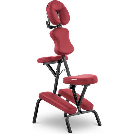 Chaise de massage ajustable assis pliante transportable professionnelle (cadre : acier, revêtement : pvc, capacité : 130 kg, sac compris) (1/5)