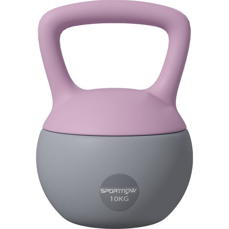 (10KG, Purple and Grey) SPORTNOW Kettlebell with Non-Slip Handle