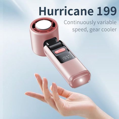Handventilator – Wiederaufladbarer Handventilator (1–199 Stufen) Handventilator mit Wasserfilter – Ventilator – LED-Digitalanzeige – 3-in-1-Faltventilator – Ideal für Reisen – Camping – Outdoor – Büro (1/5)