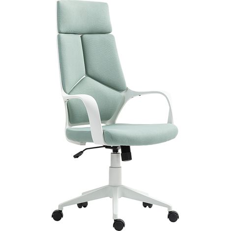 Bürostuhl mit Stoffbezug, Wippfunktion, höhenverstellbarem und drehbarem Sitz, 63 x 63 x 117–127 cm, grün (1/5)