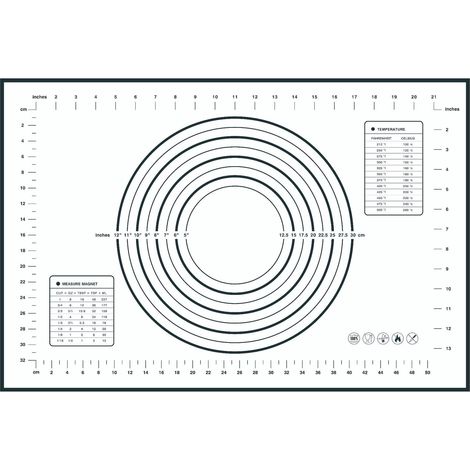 Tapis De Pâtisserie En Silicone - 40,6 X 61 Cm - Résistant À La Chaleur Jusqu'à 230 °C - Antiadhésif - Pour Pétrir Et Étaler La Pâte - 1 Pièce (1/5)
