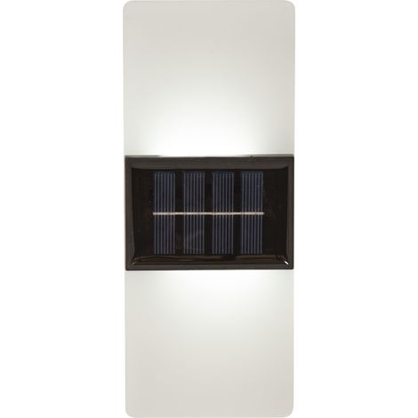 Solar Wandlampe ,Wally Frost', Dämmerungssensor, 2 Lichteinstellungen, matt-weiß, H 20cm (1/5)