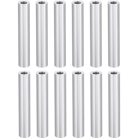 12Pcs Entretoise Filetée M3 en Aluminium 3x5x30mm Argent Métallisé (1/5)