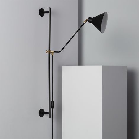 Wandleuchte Ausrichtbar Metall Oga Schwarz
