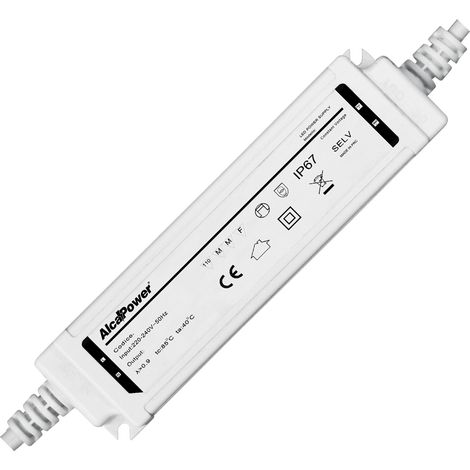 Alcapower Alimentatore Switching 24V 75W 3.125A IP67 Waterproof per Illuminotecnica, protezione contro sovraccarico, sovratensione e cortocircuito