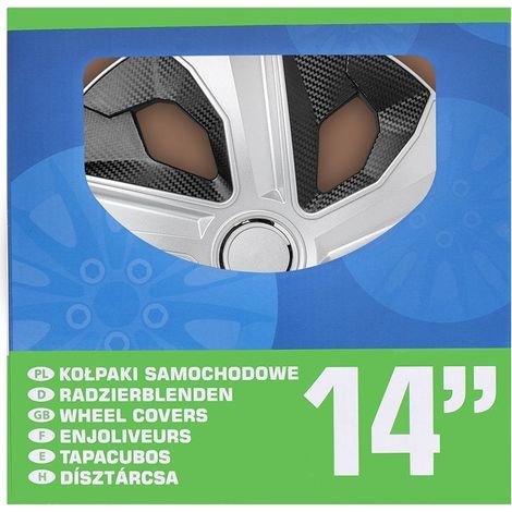 Set di copricerchi da 14 in carbonio argentonero 4 pezzi