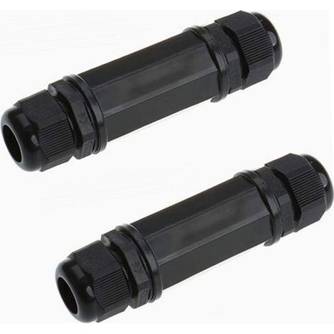 Confezione da 2 connettori Ethernet LAN RJ45 Cat5/5e/6 8P8C IP67 schermati e impermeabili, accoppiatore/adattatore LAN esterno a doppia testa maschio, femmina-femmina (1/5)