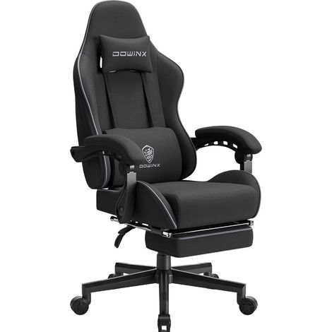 Ergonomischer Dowinx Gaming Stuhl mit Massage und Fußstütze Schwarz (1/5)