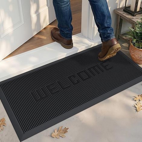 DEXI Welcome Door Mat 43 x 90 cm Black (1/4)