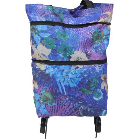 Sac de rangement pliable SECFOU à roulettes pour chariot courses , grande capacité , en tissu léger