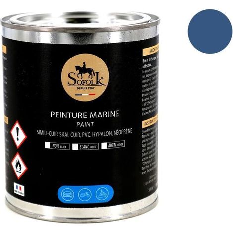 Pintura para tapicería náutica - SOFOLK - Baño de Sol - Azul - Alta rendimiento - 0,5 L (1/4)