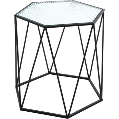Table d'Appoint Design "Ondulé" 46cm Noir (1/5)