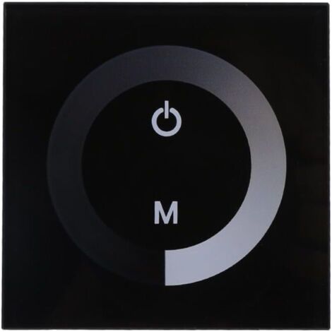 Variateur de Lumière,Fydun Dimmable LED panneau tactile couleur unique variateur interrupteur mural contrôleur panneau tactile barre lumineuse LED DC 12V-24V silencieux avec(Noir) (1/3)