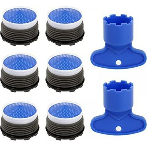 YMYNY 6pcs M18.5 Kitchen Bathroom Water Saving Plastic Sink Faucet Aerator with 2 Keys