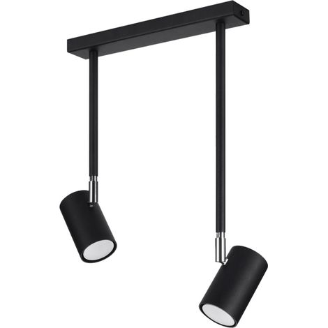 Lámparas de techo Norano negro acero 2xGU10 30cm Sollux