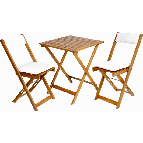 Balkon-Set 3-tlg. Sitzgarnitur Gartenmöbel Balkonmöbel Klapptisch Klappstühle (1/5)