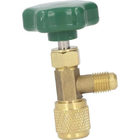 Vanne De Réfrigérant Anti-Fuite SAE 1/4" pour Climatiseur, Corps en Cuivre avec Poignée en ABS, Pièce De Rechange Universelle pour Système CVC (1/5)