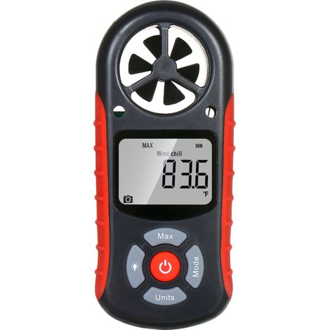 8-in-1-Digitalanemometer, Windgeschwindigkeit, Temperatur, Luftfeuchtigkeit, Luftdruck, Höhenmesser (hintergrundbeleuchtetes LCD-Display)