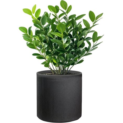 Vase Cylindrique Rond En Résine Pour Plantes D'Intérieur Et D'Extérieur, Modigliani Gris, 36X35 Cm (1/5)