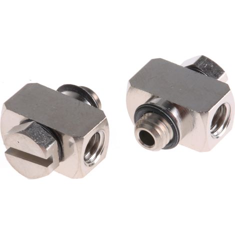 Adaptateur fileté coudé SMC M vers Mâle M5 Femelle M5 ( Prix pour Sachet de 10 )