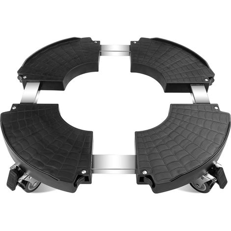 Porte Plante a Roulettes Réglable 40-48cm, Support de Pot de Fleur Rond Capacité Charge 250 kg, Plateau Roulant Noir avec Roues 360 °, Chariot Plantes pour Intérieur Extérieur Maison Jardin (1/5)