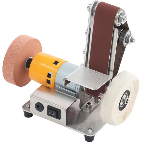 Ponceuse à Bande électrique Mini Machine de Polissage et de Meulage Bricolage 110 240 V avec Moteur 775, Doubles Roulements Intégrés, Meuleuse (Prise UE 110‑240 V) (1/5)