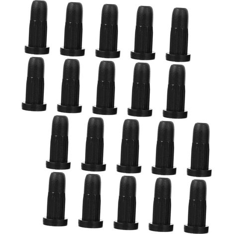 Juego de 20 piezas de casquillos para ruedas giratorias negras, de plástico, con inserto (1/5)