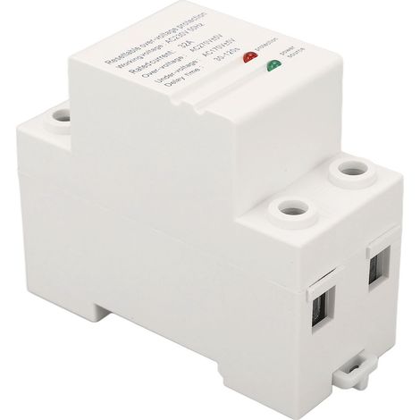 Über-/Unterspannungsschutzgerät 32 A, 230 V AC, 50 Hz, DIN-Schienenmontage, automatische Rückstellung, Hoch-/Niederspannungsschutz, niedriger Eingangsspannungspegel, hoher Ausgangsspannungspegel (1/5)