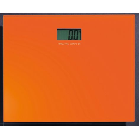 Bilancia Elettronica Pesa Persone In Vetro Finitura Arancio