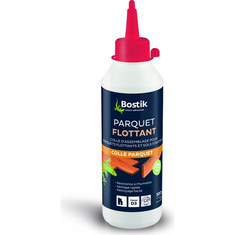 Bostik – Colle vinylique parquet flottant D3 – Prise rapide – Pour parquets massifs et stratifiés – 500g pour 80m linéaires (1/3)