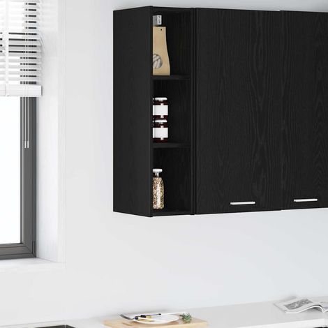 vidaXL Mueble colgante Roble Negro 20 x 29,5 x 80 cm (1/5)