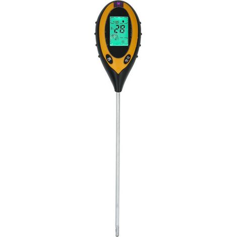 Crezuo 4 in 1 Misuratore di pH del terreno migliorato, tester di umidità digitale, tester di umidità per piante, misuratore di umidità, tester di luce e pH per piante in vaso, giardini e prati-Crezuo