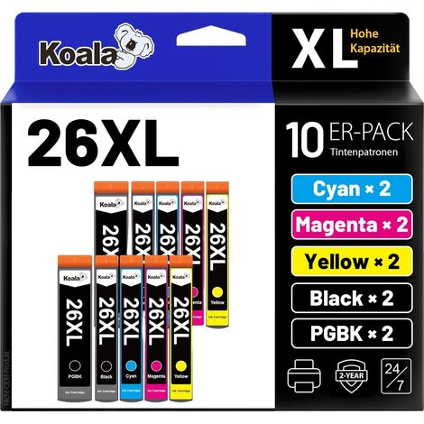 Compatible Cartouche d’Encre Replacement pour Epson 26 XL 26XL Multipack pour Expression Premium XP-600 XP-620 XP-510 XP-520 XP-820 XP-810 XP-800 XP-605 XP-615 XP-700 XP-720 (2BK/2PBK/2C/2M/2Y) (1/5)