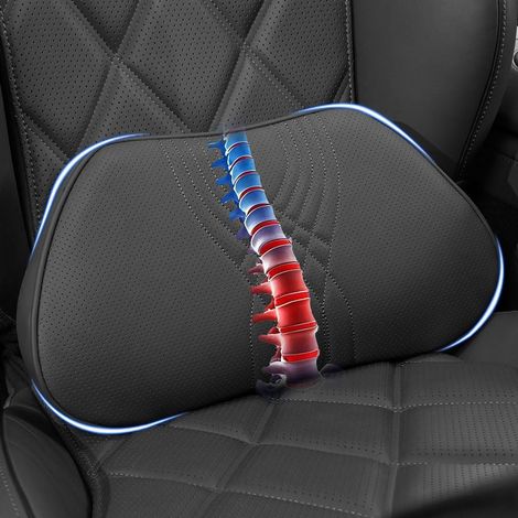 Ergonomisches Lendenkissen, Rückenstützkissen, Rückenlehne aus Memory-Schaum für Autositz und Bürostuhl, Schwarz, 1 Stück (1/5)