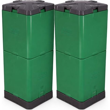 400L Aerobin Hot Composter Compost Bin 2 x 200L - Brunswick Green (1/5)