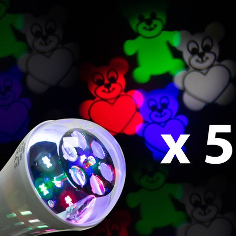 Lot 5 Ampoules LED E27 projection motifs oursons Eclairage enfants (1/4)