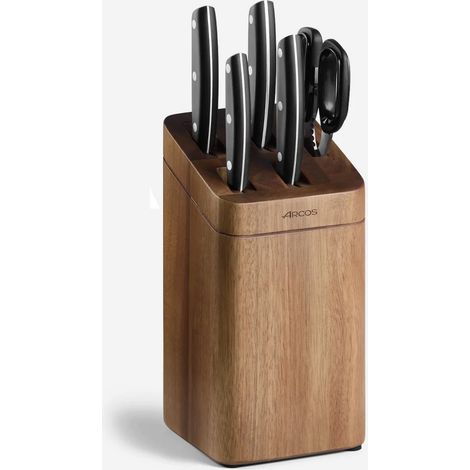 Bloc acacia signature 4 couteaux ibiza + ciseaux - Arcos - 197000 (1/5)