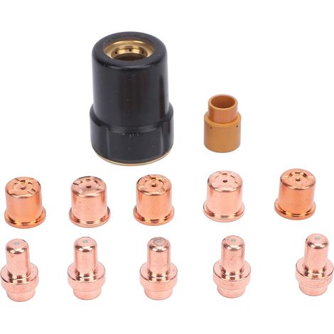 12 PCS Set Plasma Cutter Tip Electrode Kit, Construction en laiton, ajustement précis, pièces de remplacement pour Eastwood Versa Cut 40Amp, torche CB50 (1/5)