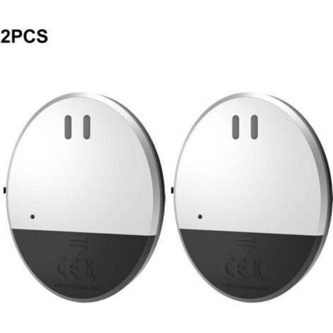 Lot de 2 détecteurs de vibrations pour fenêtres et portes, 130 dB - Système de sécurité domestique - Installation facile - Sans câblage - Noir et argent