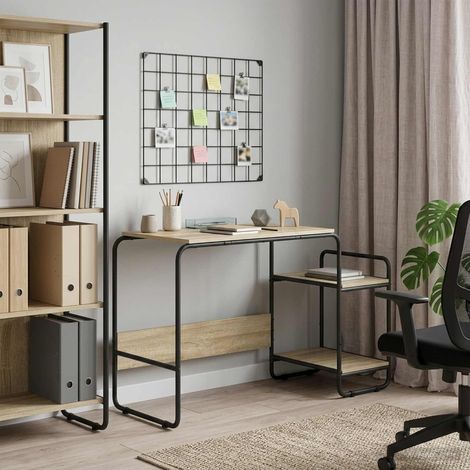 vidaXL Escritorio con almacenamiento Roble Sonoma 131,5 x 50 x 75,5 cm (1/5)