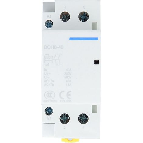Contacteur AC 40A 1NO1NC 220-230V pour rail DIN, faible consommation d'énergie domestique (1/5)