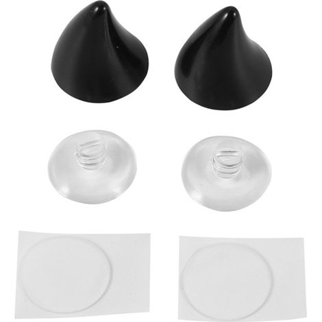 2 black rubber corner protectors for motorcycle helmets, helmet headband, suction cups, motorcycle accessories, sizes (1/5)