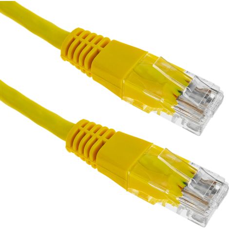 BeMatik - Câble réseau Ethernet UTP Cat.5e jaune 1 m (1/5)
