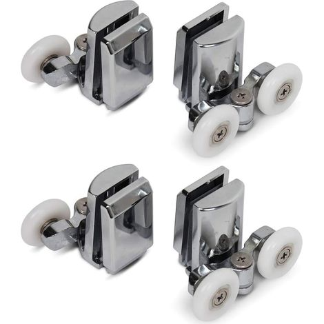 Alliage Twin pour porte de douche Rouleaux coureurs de – Lot de 4 – supérieur et inférieur (2top + 2bottom) (25MM) (1/5)