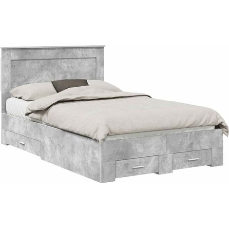 Maison Exclusive - Bettrahmen mit Kopfteil Beton Grau 120 x 200 c