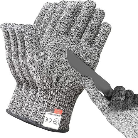 Gants résistants aux coupures, 1 Paire de Gants de sécurité Anti-Coupure HPPE Niveau 5 Haute résistance Industrie Cuisine Jardinage Anti-Rayures Anti-Coupure Verre Coupe Multi-usages Coupe Extensible (1/5)