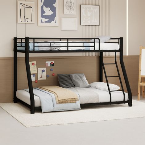 Lit superposé en métal robuste, Couchage Haut 90x140 cm et Bas 140x190 cm, Design Compact avec Échelle et Barrières de Sécurité Complètes, Style Moderne pour Adolescents et Adultes, Idéal pour Chambre (1/5)
