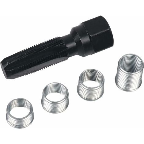 Lauwexe – Zündkerzengewinde-Reparatursatz M14 x 1,25 – 5-teilig – Kohlenstoffstahl – 14 mm Zylinderkopf-Gewindeeinsätze (1/4)